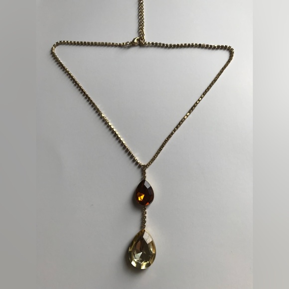 ⭐️🌟gold double zircon pendant necklace: shiny and elegant! - Picture 3 of 4